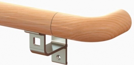 WHL40 Κυκλικός χειρολισθήρας με ξύλο σε προφίλ αλουμινίου